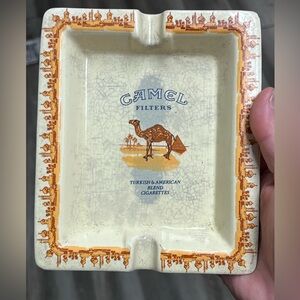 Vintage 1996 Original Camel Cigarettes Ceramic Square Ashtray/Camel Logo